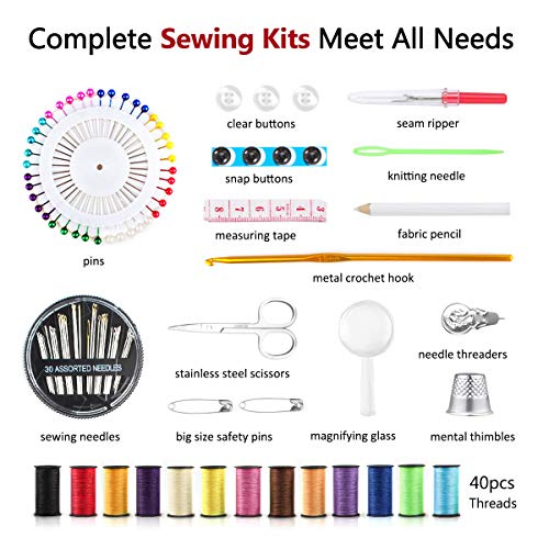 Kit de Costura con 128 piezas Accesorios de Costura y Bolsa de Transporte Set de Costura Portátil Basico Kit Coser Profesional para Sastre,Familia,Principiante,Hogar,Viajes