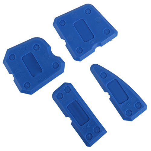 Kit De Herramienta De Calafateo 4pcs Raspador Sellador De Silicona Lechada Removedor Azul