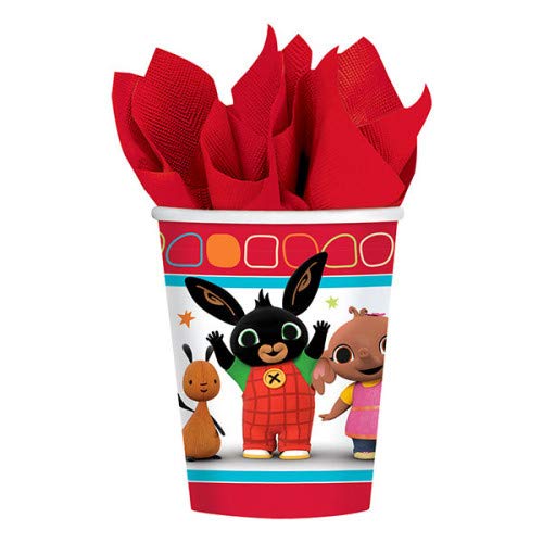 Kit de mesa de cumpleaños Bing con vela para tarta, globos, platos, vasos, servilletas y mantel, fiesta temática, decoración para fiestas