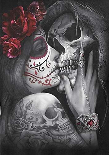 Kit de pintura con diamantes 5D cristales para manualidades kit de pintura de diamante 5d cuadros de skull amor punto de cruz diamond painting decoración del hogar, decoracion pared salon 30 x 40 cm
