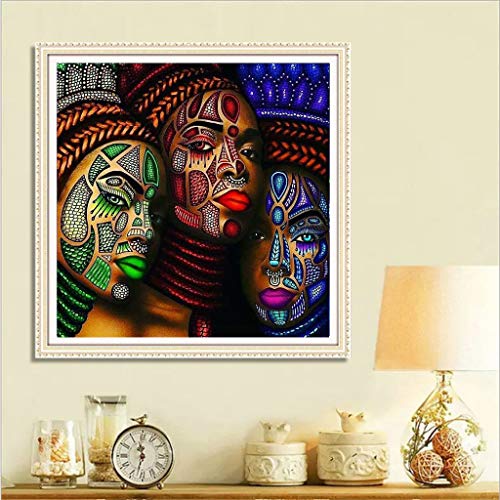 Kit de pintura de diamantes 5D para manualidades, punto de cruz diamante，diy pintura al oleo por numeros Dama africana，diy 5d diamond painting diseño de dama africana, 30 x 30 cm