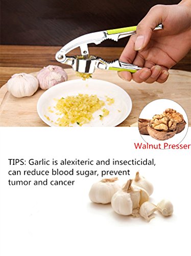 Kit de prensa de ajo de galleta de nogal mejor trituradora de ajo para cocina herramienta de acero inoxidable prensa de ajo negro