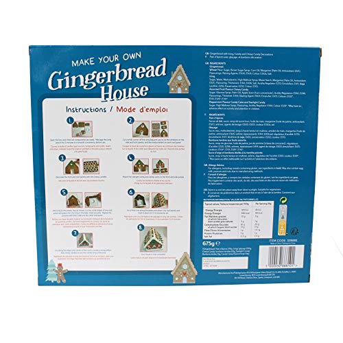 Kit grande para hacer tu propia casa de pan de jengibre de Navidad, fácil de hacer, sin hornear, incluye pan de jengibre preformado, glaseado y decoraciones. Diversión navideña para toda la familia.