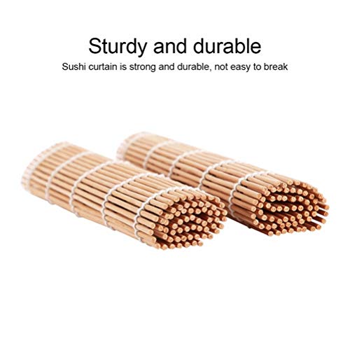 kit para hacer sushi, juego de tapetes de sushi de bambú totalmente natural que incluye 2 tapetes para sushi, 5 pares de palillos de colores, 1 paleta, 1 esparcidor