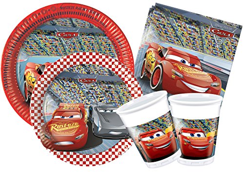 Kit Party Tabla Disney Cars 3 L (24 persone) Rojo