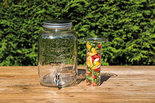 Kitchen Craft Home Made – Tarro de Cristal dispensador de Bebidas con infusor de Agua, 7,5 litros, Transparente