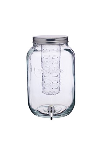 Kitchen Craft Home Made – Tarro de Cristal dispensador de Bebidas con infusor de Agua, 7,5 litros, Transparente