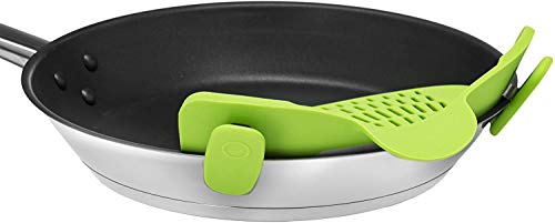 Kitchen N Strain - Colador de silicona con clip para todo tipo de ollas y cuencos, color verde lima