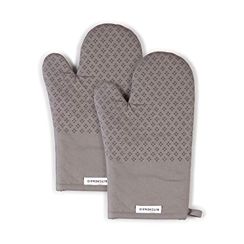 KitchenAid Kitchen Aid Asteroid Manoplas para Horno, algodón, Gris, 7"x12.5"