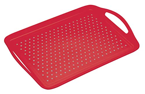Kitchencraft Colourworks – Bandeja para servir (antideslizante, rojo, 28,5 x 41 cm