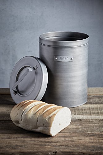 Kitchencraft Industrial cocina Metal estilo Vintage panera, 23 x 23 x 34,5 cm (9 "x 9" x 13,5 "), hierro, gris, 23,2 x 23,2 x 34,5 cm