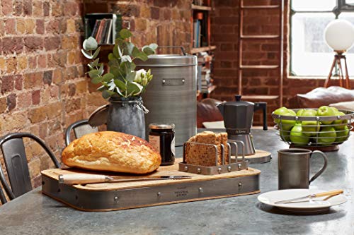Kitchencraft Industrial cocina Metal estilo Vintage panera, 23 x 23 x 34,5 cm (9 "x 9" x 13,5 "), hierro, gris, 23,2 x 23,2 x 34,5 cm