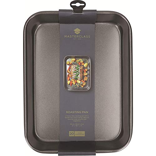 Kitchencraft Master Class Bandeja Asador Horno, Acero, Negro, 34 x 26 x 7 cm