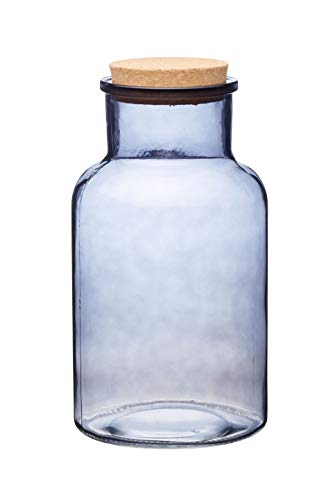 Kitchencraft Natural elementos Ahumado de cristal tarro de almacenamiento de alimentos, Slate azul, grande, 3 L