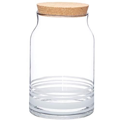 Kitchencraft Natural elementos de cristal tarro de almacenamiento de alimentos, transparente, grande, 4 L