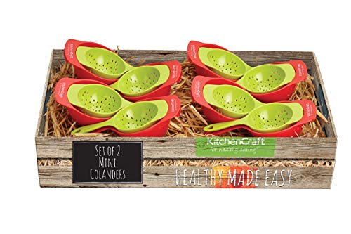 Kitchencraft plástico Mini colador Set – Rojo/Naranja, Juego de 2