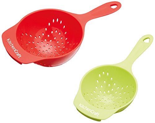 Kitchencraft plástico Mini colador Set – Rojo/Naranja, Juego de 2