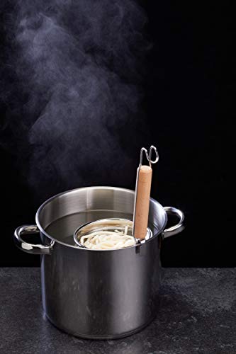 KitchenCraft World of Flavours Colador de fideos con mango, Acero Inoxidable