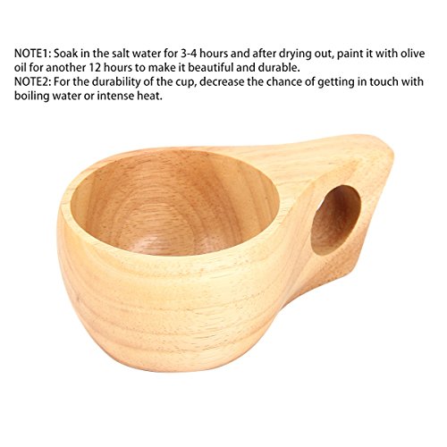 Kitchnexus Taza de madera de la taza de la mochila de Kuksa hecha a mano nórdica del estilo para acampar yendo de excursión la taza de té Bushcraft
