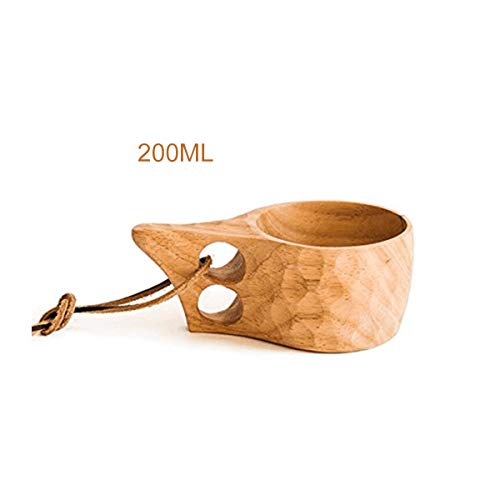 Kitchnexus Taza de madera de la taza de la mochila de Kuksa hecha a mano nórdica del estilo para acampar yendo de excursión la taza de té Bushcraft