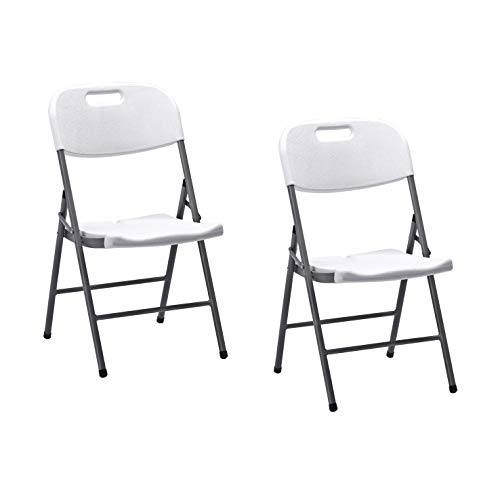 KitGarden - Pack de 2 Sillas Plegables Multifuncional, Blanco, Folding