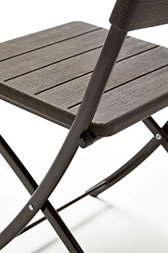 KitGarden - Pack de 4 Sillas Plegables Imitación Madera, Marrón, Wood
