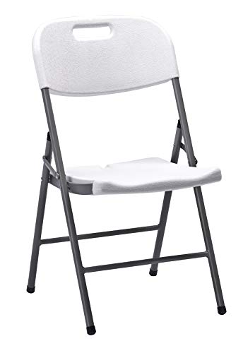 KitGarden - Pack de 4 Sillas Plegables Multifunciónal, Blanco, Folding