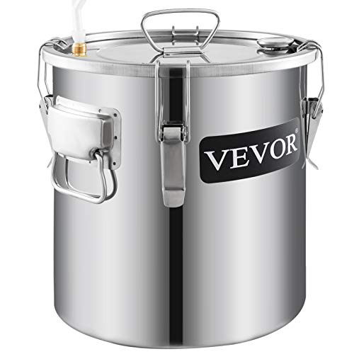 KITGARN Moonshine - Destilador de agua de acero inoxidable tubo de cobre para el hogar termómetro integrado12L