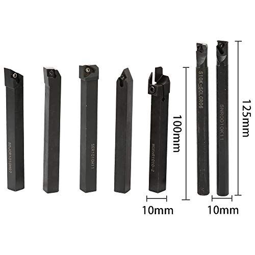 KKmoon 21 UNIDS Herramienta de Torneado,Inserto de Carburo,Cuchillas de Torno Metal,Inserto de Carburo Multifuncional con Llave(TIPO 1)