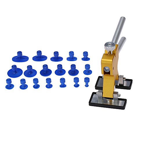 KKmoon Dent Repair Kit Herramientas Eliminador de Abolladuras de Carroceria 33PCS Herratamientas de Reparacion de Abolladuras y Pistola de Pegamentos para Coche