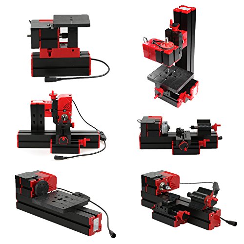 KKmoon - Mini herramienta multifuncional 6 en 1, sierra, fresadora, taladro, perforadora, amoladora, triturador, torre de madera / metal, 100 – 240 V
