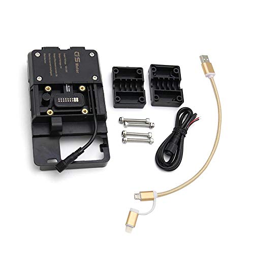 KKmoon Soporte Navegador Moto, Soporte de Moto para Teléfonos Móviles con USB adecuado para R1200GS LC&Adventure S1000XR R1200RS