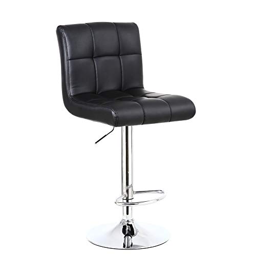 KKTONER Taburete de Bar Taburete Alto de Bar con Respaldo de Silla pies tapizados de Cuero Artificial Altura Ajustable