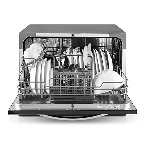 Klarstein Amazonia 6 Luminance - Lavavajillas, Modo ECO, Frontal de vidrio, Independiente, Empotrable, 6 servicios, 1380 W, Clase A+, Negro