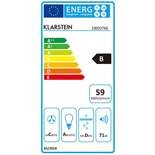 Klarstein Aurica 90 Campana extractora - Extractor de humos de pared, 90 cm de ancho, 165 W, Absorción de hasta 620 m³/h, 3 niveles de potencia, Luz independiente, Material de montaje, Negro