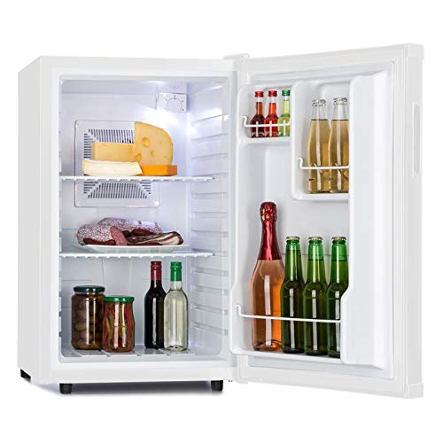Klarstein Beerbauch Nevera minibar (volumen de 65 litros, clase A, bajo nivel de ruido, compartimientos en puerta, 2 rejillas, temperatura regulable) - blanco