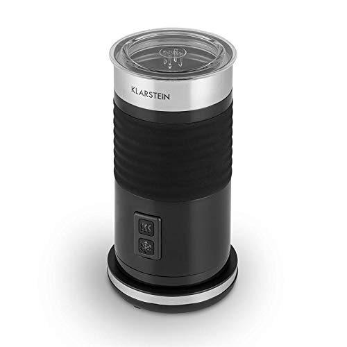 Klarstein Biancolatte Nero - Jarra espumadora con termostato, Calentador de leche, Antiadherente, cappuccino, latte macchiato y café con leche, Apagado automático, Acero inoxidable, Negro