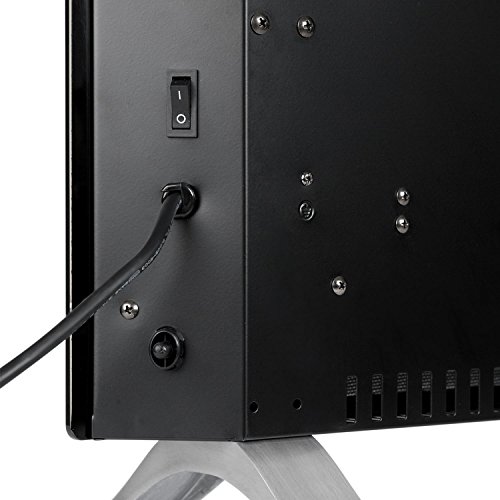 Klarstein Bornholm Curved - Convector calefactor eléctrico, Radiador, 2000W, Protección antisalpicaduras, Modo ECO, Protección sobrecalentamiento, Seguro para niños, Negro