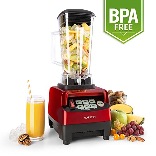 Klarstein Herakles-5G - Batidora de vaso, Batidora americana, Smoothie Maker, 1500 W, Libre de BPA, 40.000 Revoluviones por minuto, 2 Litros de capacidad, Función Pulso, Rojo