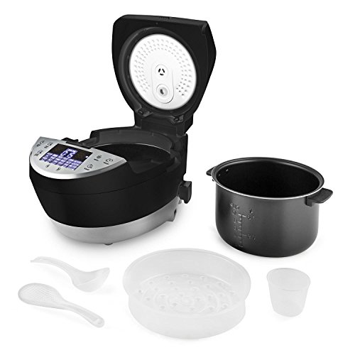 Klarstein Hotpot Robot de Cocina multifunción 23 en 1 (950 W, 5 L, Control táctil, Olla Lenta, Vapor, freidora, yogurtera, Horno, arrocera, 23 programas) - Negro