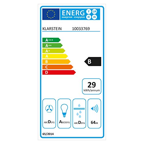 Klarstein Laurel 90 campana extractora - inclinado, 90 cm, absorción de 350 m³/h, clase B, iluminación de fogones LED, Panel táctil, filtro de grasa de aluminio, 64 dB, extractor de pared, blanco