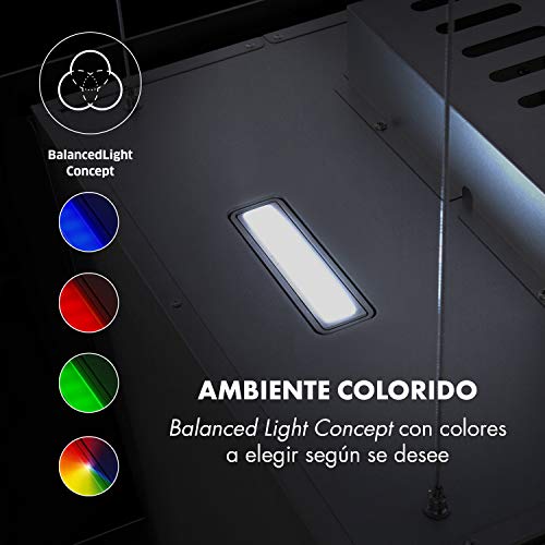 Klarstein Prism Deluxe Extractor de humo - Campana extractora en isla, Ecológica, Eficiencia energética A, 720m³/h, Control táctil, Pantalla LCD, Iluminación LED, absorve y ventila, Negro