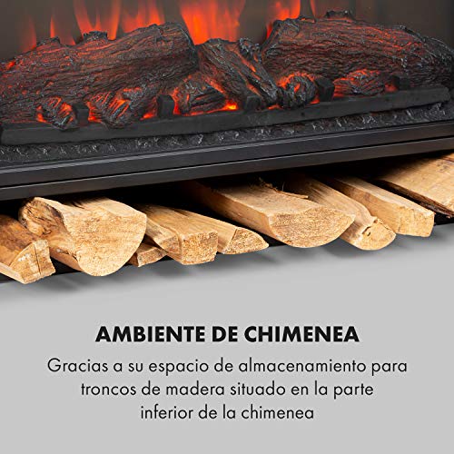KLARSTEIN Vulsini - Chimenea eléctrica, Potencia de 1700/1900 W, hasta 38 m², 70 x 55 cm, Ilusión de Llamas Realista, 2 Niveles de Calor, Tecnología LED, Mando a Distancia, Programable, Negro