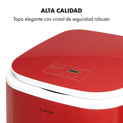 KLARSTEIN Zap Dry - Secadora, Potencia 820 W, Capacidad 50 L, 3 programas, Tambor de Acero Inoxidable, Panel de Control táctil, Tapa con Vidrio de Seguridad, Recogecable, Pantalla LED, Rojo