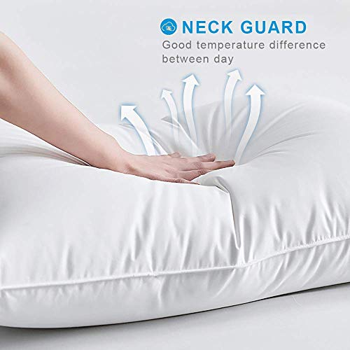 KLAS REMO Almohada Fibra, Almohada de 48x74 cm Almohada con Funda 100% Algodón Almohada Transpirable Firmeza Media Almohada para Cervical y Cabeza 1 Unidad