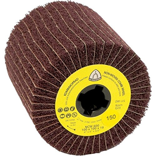 Klingspor 258905 Rodillos de Acabado, NCW 600 S, 100 mm x 100 mm x 19 mm, 80 Grano