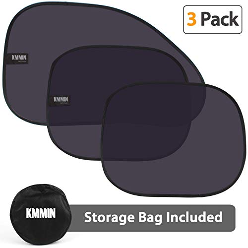 KMMIN Parasol para Ventanilla de Coche, Auto Parasol para Bloqueo UV Ray y Proteger Niños Mascotas con Fácil Instalación y Buena de Refrigeración Talla (Dos 45 × 38 y uno 63 × 38 CM)