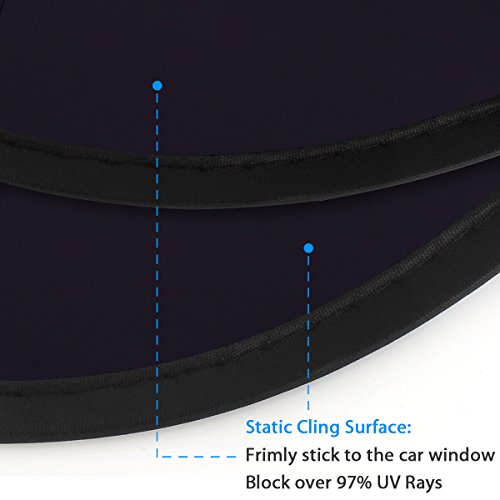 KMMIN Parasol para Ventanilla de Coche, Auto Parasol para Bloqueo UV Ray y Proteger Niños Mascotas con Fácil Instalación y Buena de Refrigeración Talla (Dos 45 × 38 y uno 63 × 38 CM)