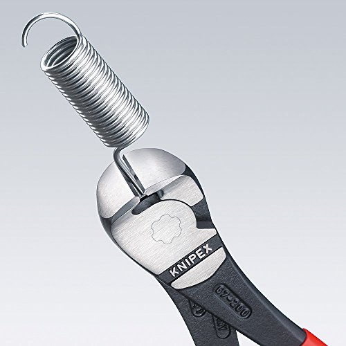 KNIPEX 67 01 160 Alicate de corte frontal extra fuerte negro atramentado recubiertos de plástico 160 mm