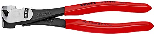 KNIPEX 67 01 160 Alicate de corte frontal extra fuerte negro atramentado recubiertos de plástico 160 mm